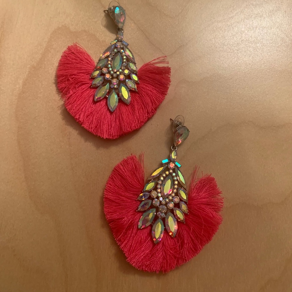 St raine pink rhinestone earrings